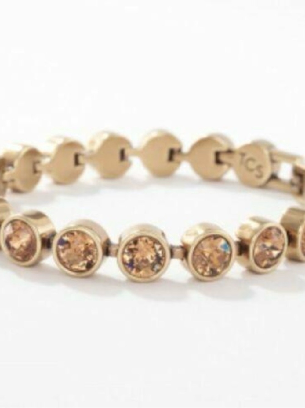 Touchstone Crystal Gold-Tone Bracelet with Champagne Crystals